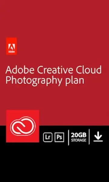 Adobe Creative Cloud Photography · 1 month · 20 GB · Adobe key
